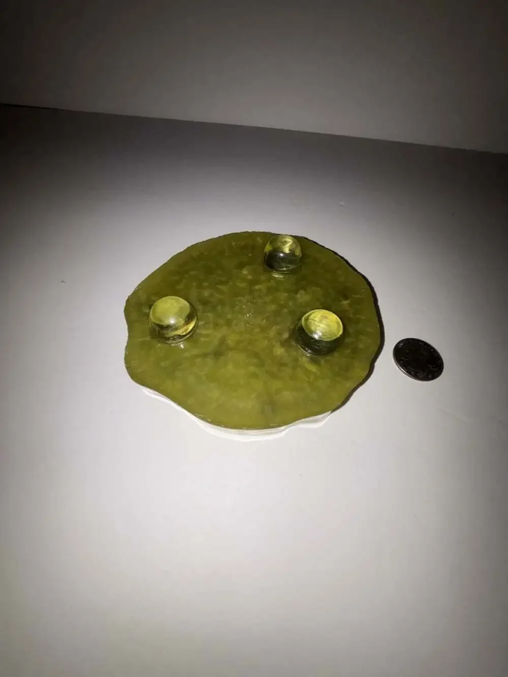 VTG Sea Shell Lucite Resin Acrylic Soap Dish Abalone MCM Green